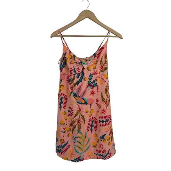Jessica Simpson Bird Pink Pink Linen Blend Sun Dress Small NWT - Picture 1 of 4